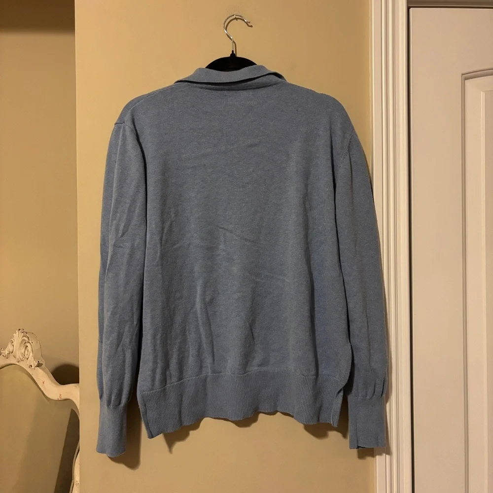 Dusty Blue Collared Sweater - Picture 2 of 6